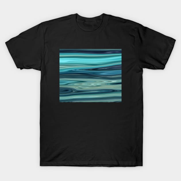 Light blue Marble Waves effect T-Shirt by Dolta